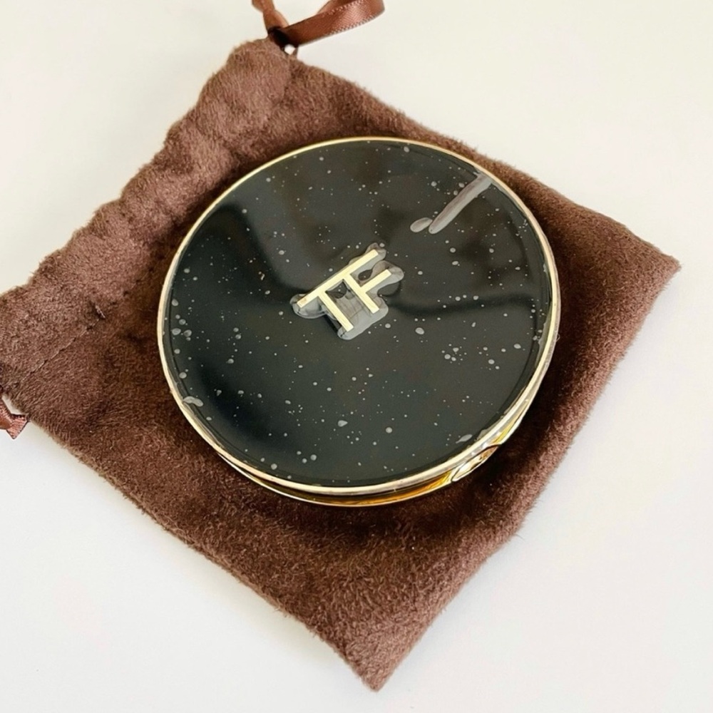 Tom Ford - Brown & Gold Dual-Sided Round Compact Mirror | W/Dustbag | New - Picture 5 of 8